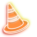 Neon Road Sign Stop and Traffic Cone pointer