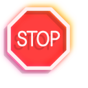 Neon Road Sign Stop and Traffic Cone cursor
