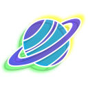 Neon Rocket and Planet cursor