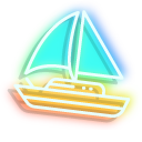 Neon Sailboat and Anchor cursor