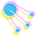 Neon Satellite and Astronaut Helmet pointer