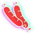 Neon Sausages and Pretzel  pointer