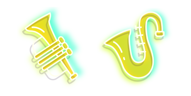 Neon Saxophone and Trumpet