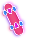 Neon Skateboard and Rock Hand pointer