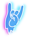 Neon Skateboard and Rock Hand cursor