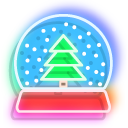 Neon Snow Globe and Mittens cursor
