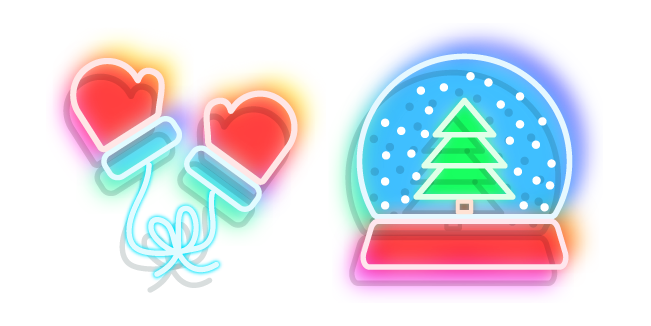 Neon Snow Globe and Mittens
