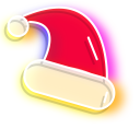 Neon Snowman and Santa's Hat pointer