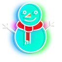 Neon Snowman and Santa's Hat cursor