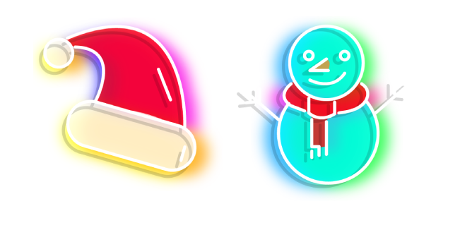 Neon Snowman and Santa's Hat