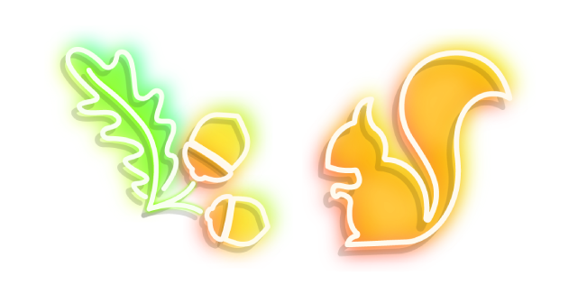 Neon Squirrel and Acorn