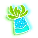 Neon Succulents in Plant Pots pointer