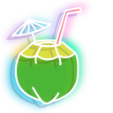 Neon Sunglasses and Coconut Drink cursor