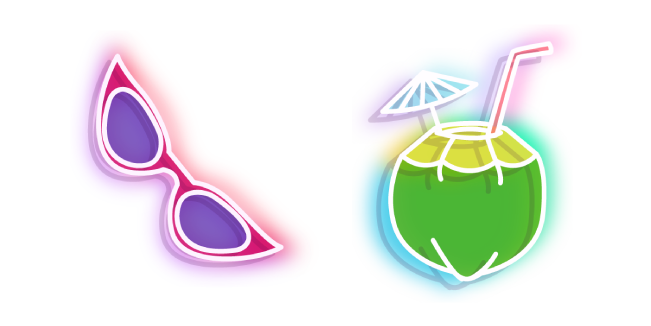 Neon Sunglasses and Coconut Drink