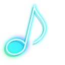 Neon Treble Clef and Note cursor