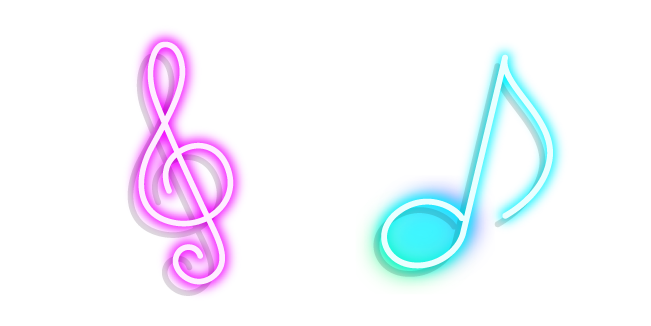 Neon Treble Clef and Note