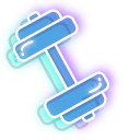 Neon Water Bottle and Dumbbell cursor