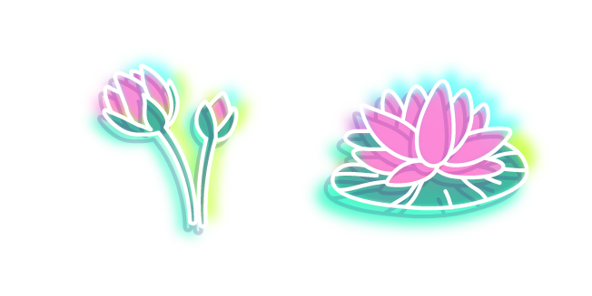 Neon Water Lilies
