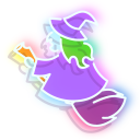 Neon Witch and Broom cursor