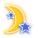 Neon Yellow Moon and Blue Star pointer