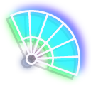 Neon Yin-Yang and Hand Fan pointer