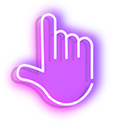 Orange Arrow and Purple Hand Neon cursor