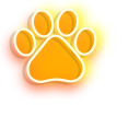 Orange Corgi Dog and Paw Neon cursor