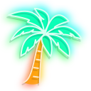 Palm Tree and Flamingo Neon pointer