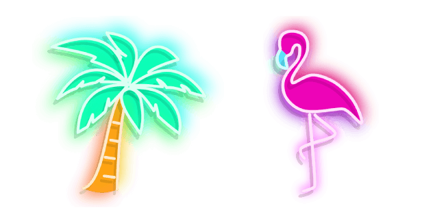 Palm Tree and Flamingo Neon