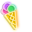 Purplish Yellow and Colourful Ice Cream Neon cursor