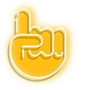 Red Arrow and Yellow Pointer Hand Neon cursor