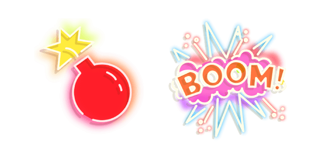 Red Bomb and Boom Neon