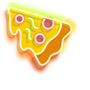 Yellow Pizza and Colourful Drink Neon pointer
