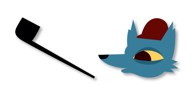 Night in the Woods Cabin Wolf and a Pipe