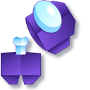 Origami Among Us Purple Character cursor