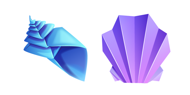 Origami Blue and Purple Shells