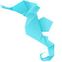 Origami Blue Sea Horse pointer