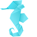 Origami Blue Sea Horse cursor