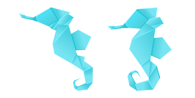 Origami Blue Sea Horse