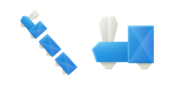 Origami Blue Steam Train