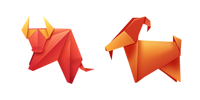 Origami Bull and Goat