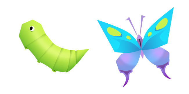 Origami Caterpillar and Butterfly