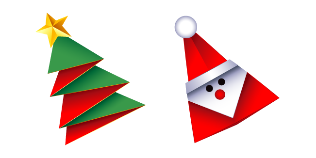 Origami Christmas Tree and Santa Claus