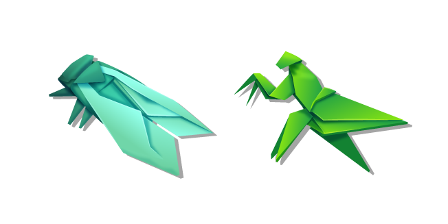 Origami Cicada and Mantis