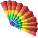 Origami Colorful Umbrella and Rainbow Fan cursor