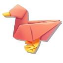 Origami Coral Call Duck and Wild Duck pointer
