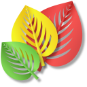 Origami Cut Out Colorful Leaves cursor