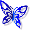 Origami Cut Out Pink and Blue Butterflies cursor