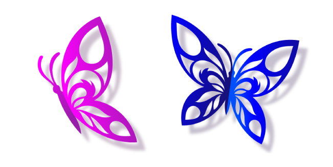 Origami Cut Out Pink and Blue Butterflies