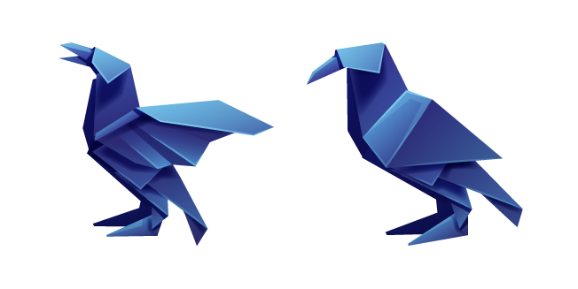 Origami Dark Blue Crow